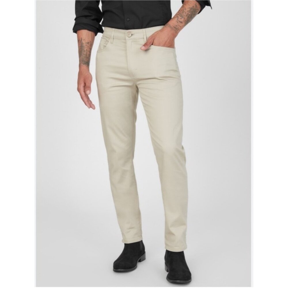 Guess Men’s Ledger Sateen Pants Slim Straight Beige Size 38